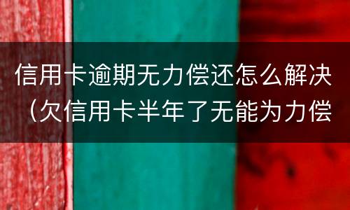 信用卡逾期无力偿还怎么解决（欠信用卡半年了无能为力偿还怎么办）
