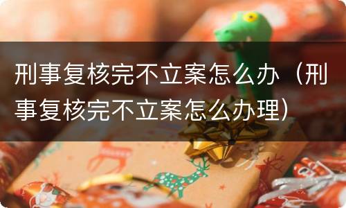 刑事复核完不立案怎么办（刑事复核完不立案怎么办理）