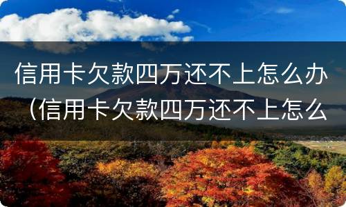 信用卡欠款四万还不上怎么办（信用卡欠款四万还不上怎么办会做牢吗?）