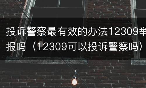 投诉警察最有效的办法12309举报吗（12309可以投诉警察吗）