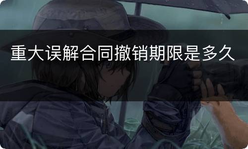 重大误解合同撤销期限是多久