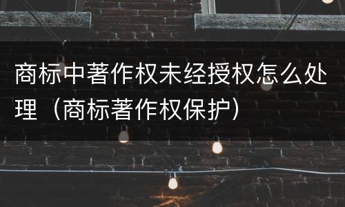 商标中著作权未经授权怎么处理（商标著作权保护）