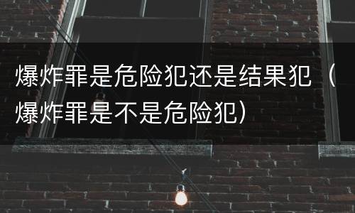 爆炸罪是危险犯还是结果犯（爆炸罪是不是危险犯）