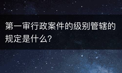 第一审行政案件的级别管辖的规定是什么？