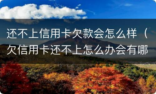 还不上信用卡欠款会怎么样（欠信用卡还不上怎么办会有哪些后果）