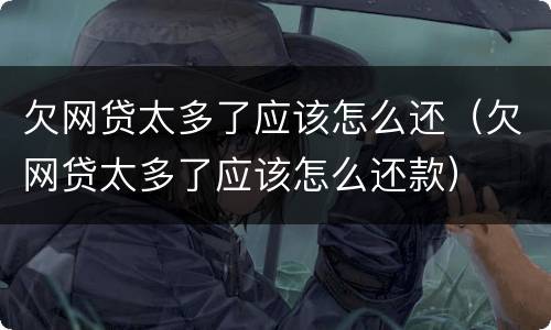 欠网贷太多了应该怎么还（欠网贷太多了应该怎么还款）