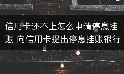 信用卡还不上怎么申请停息挂账 向信用卡提出停息挂账银行不同意怎么办