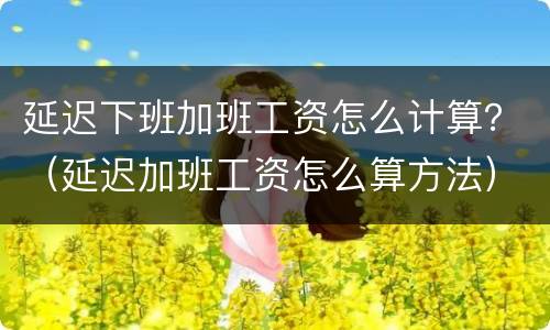 延迟下班加班工资怎么计算？（延迟加班工资怎么算方法）