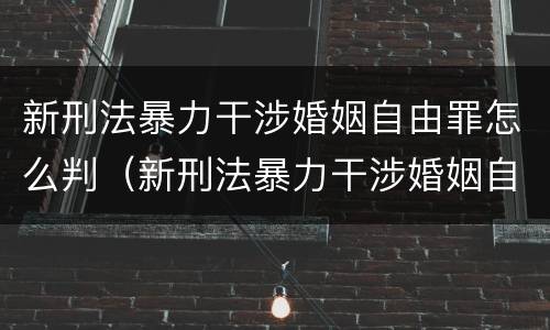 新刑法暴力干涉婚姻自由罪怎么判（新刑法暴力干涉婚姻自由罪怎么判的）