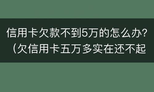 信用卡欠款不到5万的怎么办？（欠信用卡五万多实在还不起咋办）