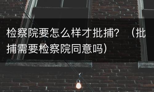检察院要怎么样才批捕？（批捕需要检察院同意吗）