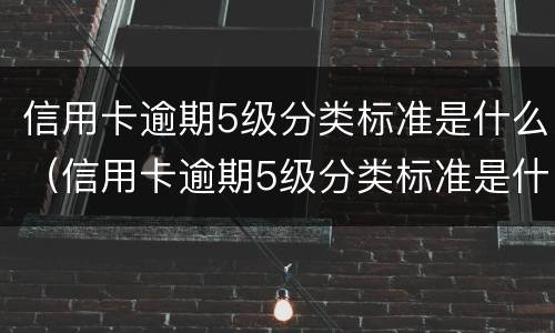 信用卡逾期5级分类标准是什么（信用卡逾期5级分类标准是什么样的）
