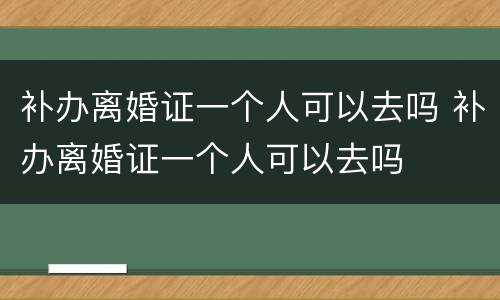补办离婚证一个人可以去吗 补办离婚证一个人可以去吗