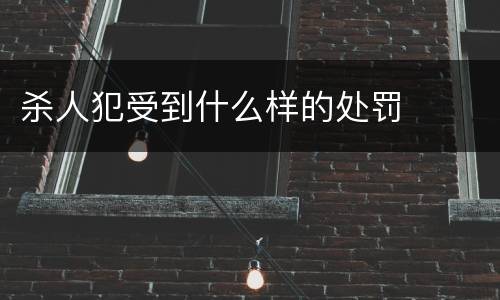 杀人犯受到什么样的处罚