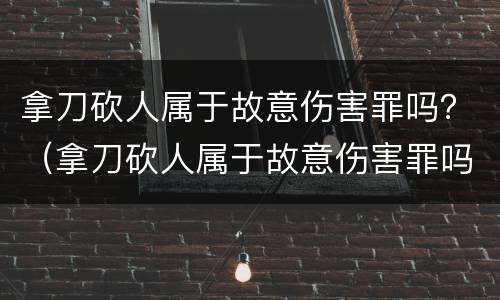拿刀砍人属于故意伤害罪吗？（拿刀砍人属于故意伤害罪吗判几年）