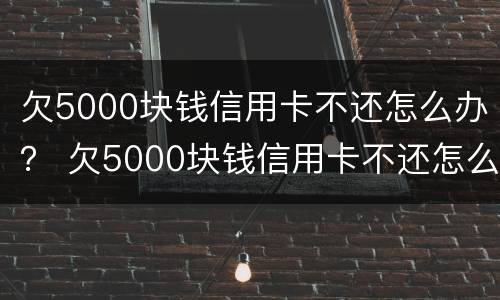 欠5000块钱信用卡不还怎么办？ 欠5000块钱信用卡不还怎么办