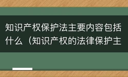 知识产权保护法主要内容包括什么（知识产权的法律保护主要包括）