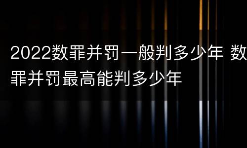 2022数罪并罚一般判多少年 数罪并罚最高能判多少年
