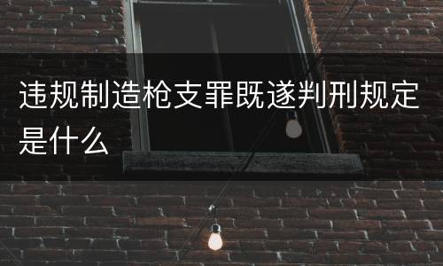 违规制造枪支罪既遂判刑规定是什么