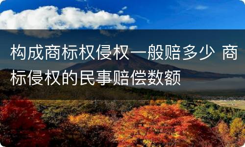 构成商标权侵权一般赔多少 商标侵权的民事赔偿数额