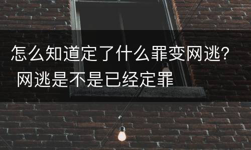 怎么知道定了什么罪变网逃？ 网逃是不是已经定罪