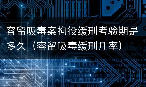 容留吸毒案拘役缓刑考验期是多久（容留吸毒缓刑几率）