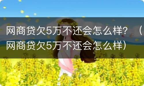 网商贷欠5万不还会怎么样？（网商贷欠5万不还会怎么样）