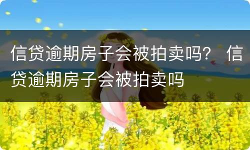 信贷逾期房子会被拍卖吗？ 信贷逾期房子会被拍卖吗