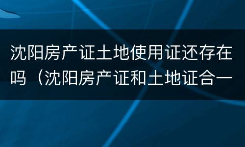 沈阳房产证土地使用证还存在吗（沈阳房产证和土地证合一了吗）