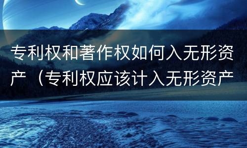 专利权和著作权如何入无形资产（专利权应该计入无形资产吧）