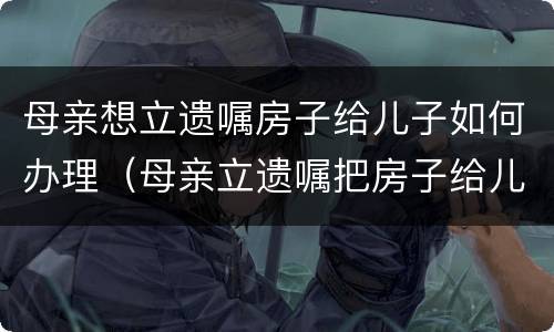 母亲想立遗嘱房子给儿子如何办理（母亲立遗嘱把房子给儿子怎么写）