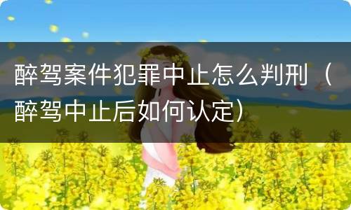 醉驾案件犯罪中止怎么判刑（醉驾中止后如何认定）