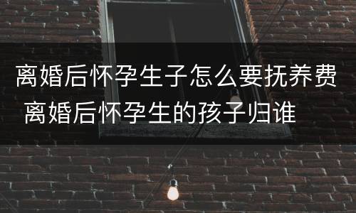 离婚后怀孕生子怎么要抚养费 离婚后怀孕生的孩子归谁
