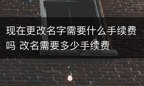 现在更改名字需要什么手续费吗 改名需要多少手续费