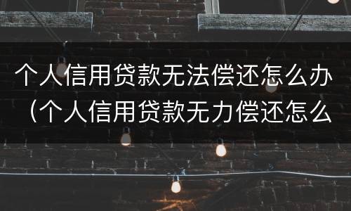 个人信用贷款无法偿还怎么办（个人信用贷款无力偿还怎么办）