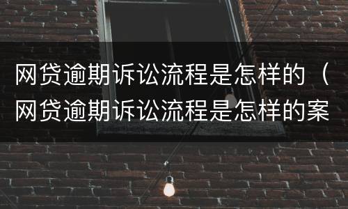 网贷逾期诉讼流程是怎样的（网贷逾期诉讼流程是怎样的案例）