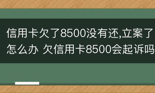 信用卡欠了8500没有还,立案了怎么办 欠信用卡8500会起诉吗
