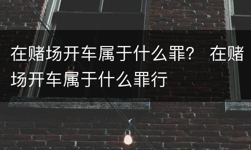 在赌场开车属于什么罪？ 在赌场开车属于什么罪行