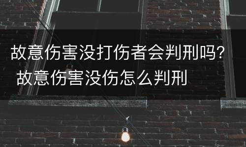 故意伤害没打伤者会判刑吗？ 故意伤害没伤怎么判刑