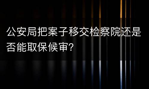 公安局把案子移交检察院还是否能取保候审？