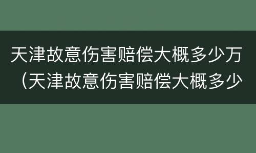 天津故意伤害赔偿大概多少万（天津故意伤害赔偿大概多少万以上）