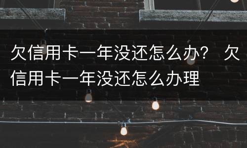 欠信用卡一年没还怎么办？ 欠信用卡一年没还怎么办理