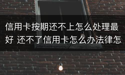 信用卡按期还不上怎么处理最好 还不了信用卡怎么办法律怎么处理