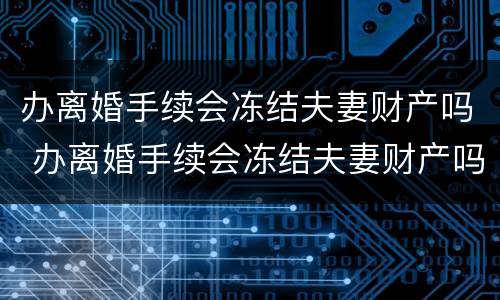 办离婚手续会冻结夫妻财产吗 办离婚手续会冻结夫妻财产吗