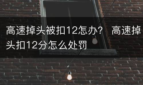 高速掉头被扣12怎办？ 高速掉头扣12分怎么处罚