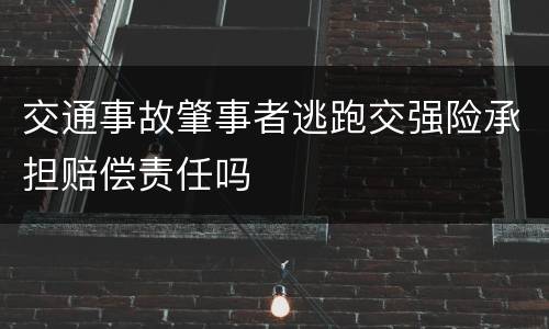 交通事故肇事者逃跑交强险承担赔偿责任吗