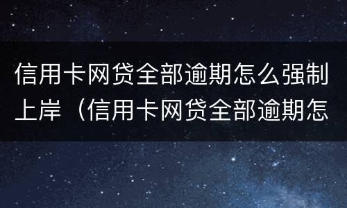 信用卡网贷全部逾期怎么强制上岸（信用卡网贷全部逾期怎么强制上岸心得体会）