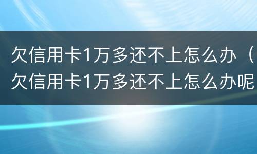 欠信用卡1万多还不上怎么办（欠信用卡1万多还不上怎么办呢）