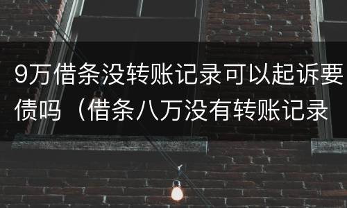 9万借条没转账记录可以起诉要债吗（借条八万没有转账记录）