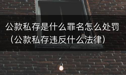 公款私存是什么罪名怎么处罚（公款私存违反什么法律）